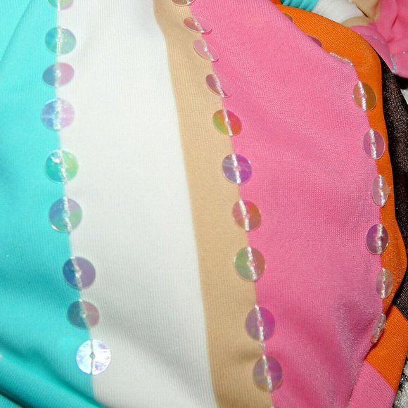 Colorful Bandeau Bikini Top Bathing suit Swimwear Arizona Removable Pads Size S - Picture 4 of 7